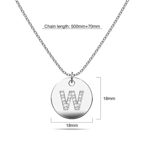 Initials Fabulous Alphabet Letter Necklace White Gold Layered Steel Jewellery